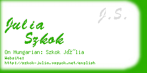 julia szkok business card